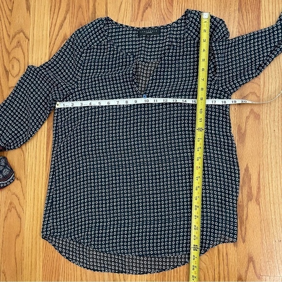 SANCTUARY Boho Print Patterned Semi-Sheer Long Sleeve Blouse Women's Small - Picture 12 of 15